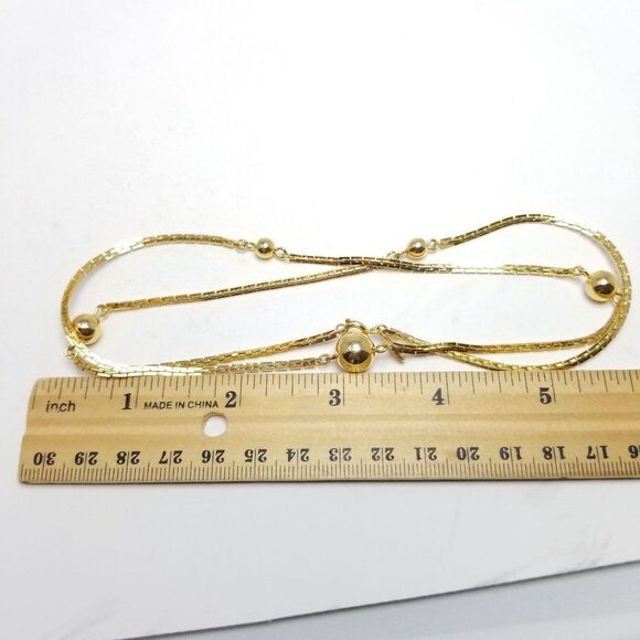 Vintage Avon Gold Tone Chain Necklace, with Beaded Design, Classic Estate - Picture 4 of 6